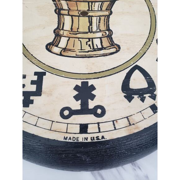 Vintage 1960s‎ KLEIN Pharmacy RX Alchemy Symbols Brass Clock With Dome Glass - Picture 2 of 7